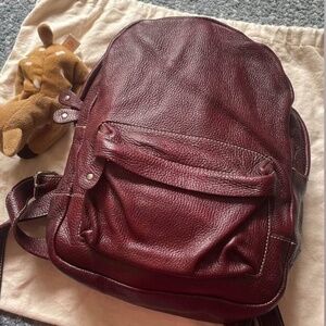 Small Burgundy leather backpack